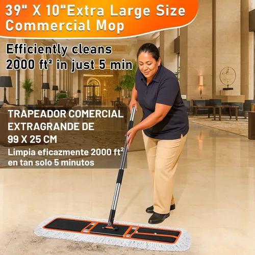 Vista 3 de 36" Commercial Dust Mop: Janitor Mop for Floors Cleaning
