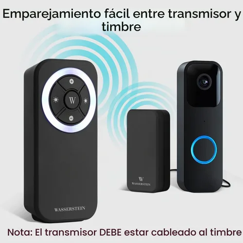 Vista 2 de Wasserstein Timbre de timbre – Compatible con el timbre Blink Video Doorbell (paquete de 1, negro)