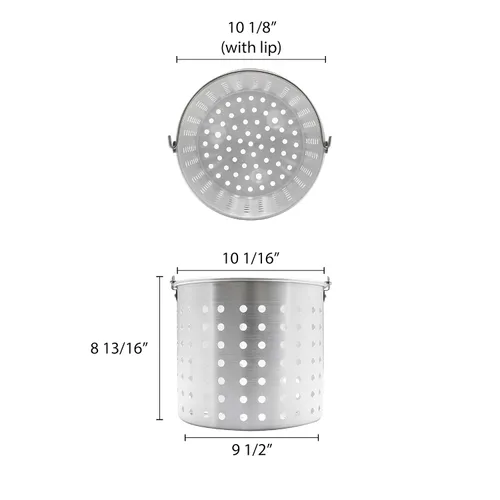 Vista 2 de Thunder Group ALSKBK003 - Cesta de vapor para 20 cuartos de galón ALSKSP004 perforada