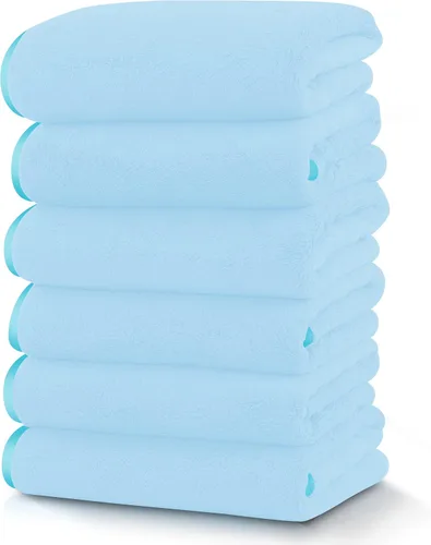 Vista 49 de TENSTARS Toallas de baño de seda con dobladillo para liquidación de baño - 27 x 55 pulgadas - Ligeras, delgadas, de secado rápido - Toalla