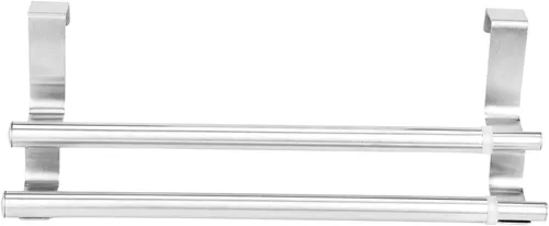 Vista 8 de Srliya Staless - Toallero de plástico para colocar sobre la puerta de 26 × 13 × 3 capas dobles de acero inoxidable telescópico toallero organizador