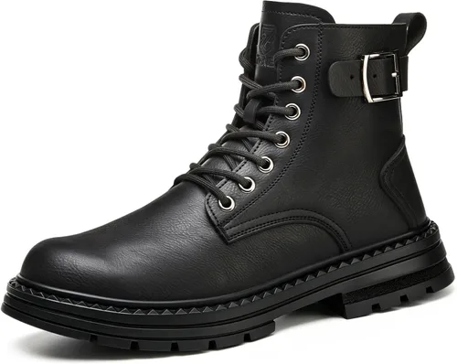 Vista 16 de Botas con punta de acero para hombres y mujeres, botas de trabajo sin cordones para la construcción Caqui