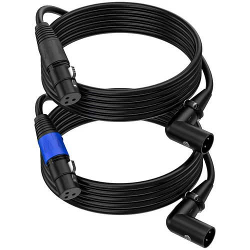 Vista 12 de LanSenSu Cable de enchufe XLR en ángulo recto XLR a recto, cable equilibrado de 90 grados hembra a macho recto de 3 pines a 3 pines