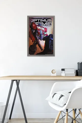 Vista 6 de Trends International Hasbro Transformers - Póster de pared Optimus Prime, 14.725 x 22.375 pulgadas, versión enmarcada de madera de granero