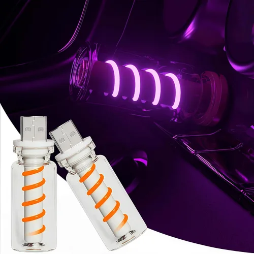 Vista 9 de Luz nocturna USB para automóvil, lámpara de filamento LED retro regulable táctil, mini luz ambiental USB para interior de vehículo, dormitorio