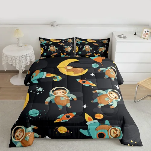 Vista 52 de Feelyou, juego de ropa de cama estilo vaquero tamaño individual para niños, juego de edredón occidental para niños y niñas, desierto del lejano
