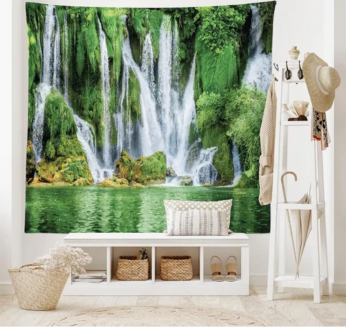 Vista 62 de Lunarable Tapiz de los años 90, historia inspirada en el arte pop, ilustración temática de baile de celebración, decoración de tela para colgar