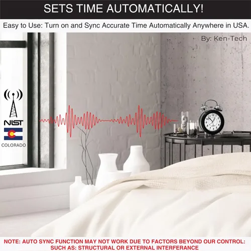 Vista 3 de Reloj despertador Atomic Retro Twin Bell para dormitorios. Reloj despertador fuerte para personas que duermen mucho tiempo perfecto para dormitorio