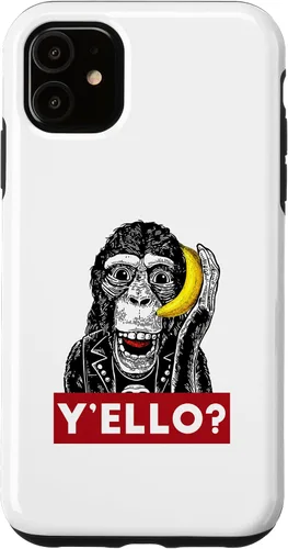 Vista 8 de Funda para iPhone 11 Pro Max Y'ello Monkey Calling Funny Supreme Print Case
