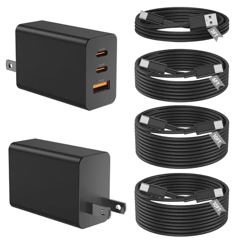 Vista 26 de LOFPYE Paquete de 3 cables USB C a USB C de 1 pie y 60 W, cable de carga rápida tipo C para iPhone Air 17 16e 16 15 Pro Plus Pro Max, para Galaxy