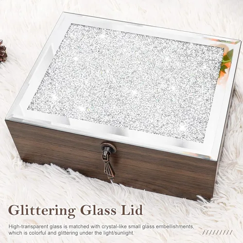 Vista 6 de Homde Paquete de caja una caja de reloj + una caja de joyería de cristal
