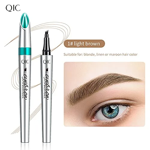 Vista 9 de Lápiz microblading para cejas, maquillaje de ojos, micro 4 puntos para levantar y arrebatar cejas de larga duración, impermeable, cabello natural 01