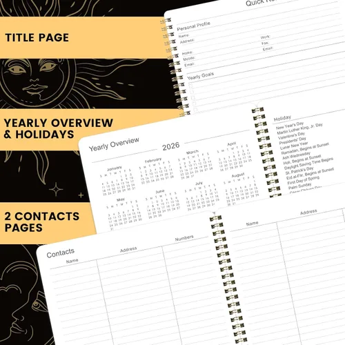Vista 5 de Planificador 2026 – 9" x 11 pulgadas, Planificador de Calendario 2026 Semanal y Mensual, desde ENE. 2026 hasta DIC. 2026, Calendario/Planificador