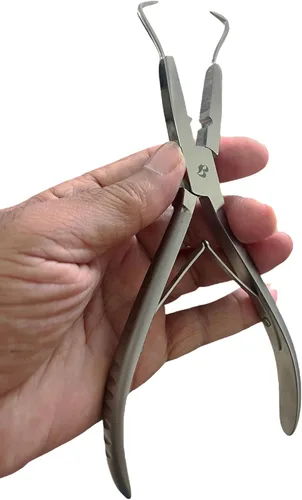 Vista 8 de Alicates de extensión de cabello Microlink – Herramienta profesional multifunción de acero inoxidable para aplicación de cuentas nano y microenlace