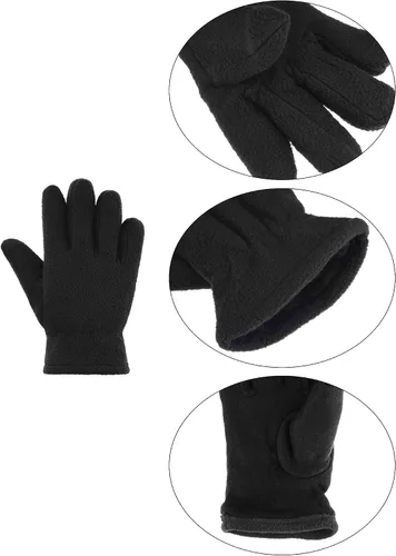 Vista 3 de SATINIOR 3 pares de guantes de invierno de forro polar para niños, guantes cálidos de dedos completos para niños, niñas, niños, suministros
