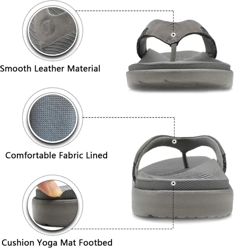 Vista 2 de ONCAI Chanclas para hombre con puntera abierta tirantes atléticos ortopédicos de verano fascitis plantar sandalias deportivas con cojín suave