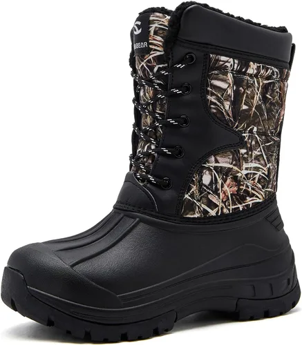Vista 7 de Botas de nieve impermeables de invierno para niños con aislamiento para clima frío negro 7768