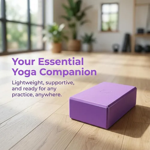 Vista 4 de Toyvian Bloque de EVA de alta densidad para yoga, antideslizante, ligero, para pilates, fitness, gimnasio, entrenamiento, estiramiento, 8.97 x 5.98