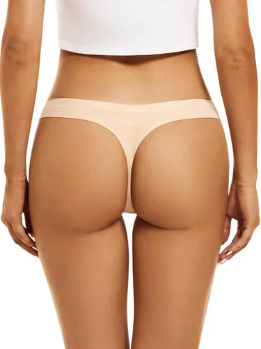 Vista 2 de TERMEZY Ropa interior sin costuras para mujer, tangas invisibles para mujer, paquete de 5