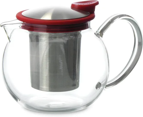 Vista 6 de FORLIFE Bola - Tetera de cristal con infusor de cesta, 25 oz./25.4 fl oz., grafito negro