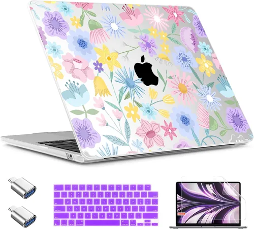 Vista 41 de TWOLSKOO Funda para MacBook Air de 15 pulgadas 2025 2024 2023 Release M4 A3241 M3 A3114 M2 A2941, carcasa rígida de plástico, protector de pantalla