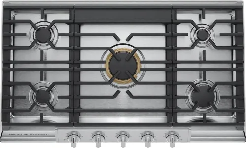 Vista 8 de Frigidaire Gallery Placa de Cocina de Gas de Acero Inoxidable de 36 Pulgadas, Estufa de 5 Quemadores con Kit de Conversión de Propano Líquido