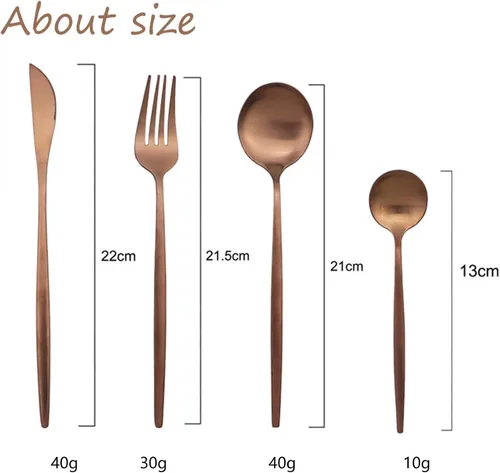Vista 2 de JASHII Juego de cubiertos de acero inoxidable de 24 piezas, juego de cubiertos de servicio para 6, utensilios para cocina, aptos para lavavajillas