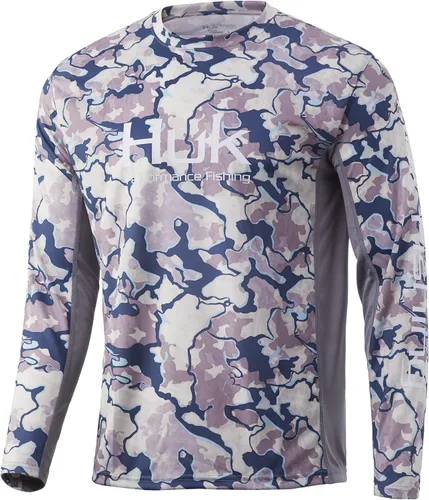 Vista 60 de HUK Camisa de manga larga Icon X para hombre, camisa de pesca de alto rendimiento Azul celeste