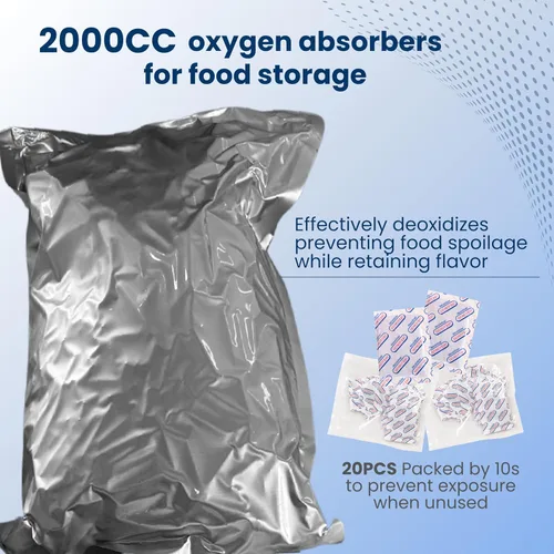 Vista 2 de Bolsas de Mylar de 5 galones para almacenamiento de alimentos con cremallera, 20 unidades de 0.551 in extra gruesas para almacenamiento a largo