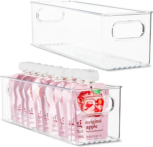Vista 26 de Contenedor de plástico transparente para almacenamiento de alimentos con asas para organizar cocina, despensa, refrigerador, congelador, despensa