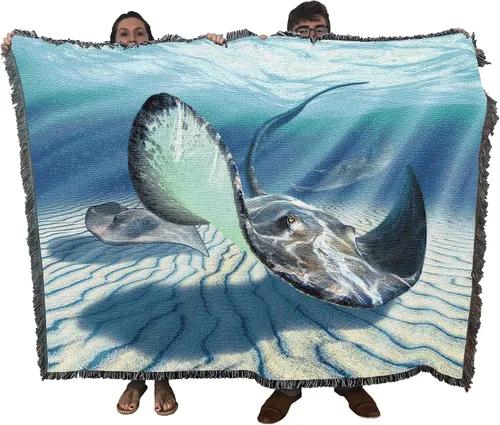 Vista 16 de Pure Country Weavers JL Moby Dick Cobija por Jerry LoFaro - Tapiz clásico de regalo de ballena oceánica tejida de algodón, fabricada en los Estados