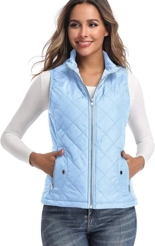 Vista 3 de Chaleco para exteriores de mujer chaleco acolchado ligero con cremallera y cuello alto
