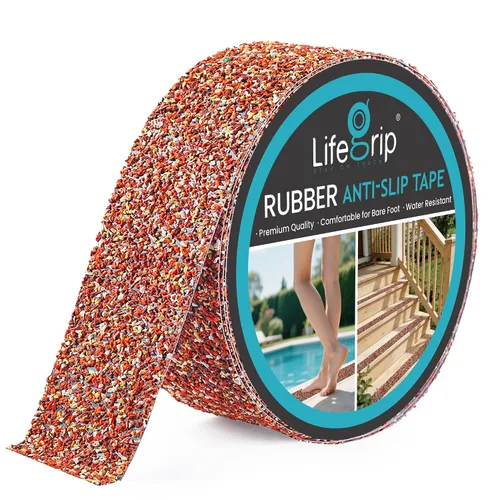 Vista 14 de Lifegrip - Cinta de tracción antideslizante, cinta de fricción de 1 pulgada x 15 pies, el mejor agarre, adhesivo abrasivo para escaleras, peldaños