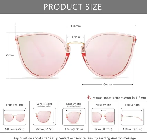 Vista 6 de SUNGAIT Gafas de sol polarizadas para mujer estilo vintage ojo de gato UV400