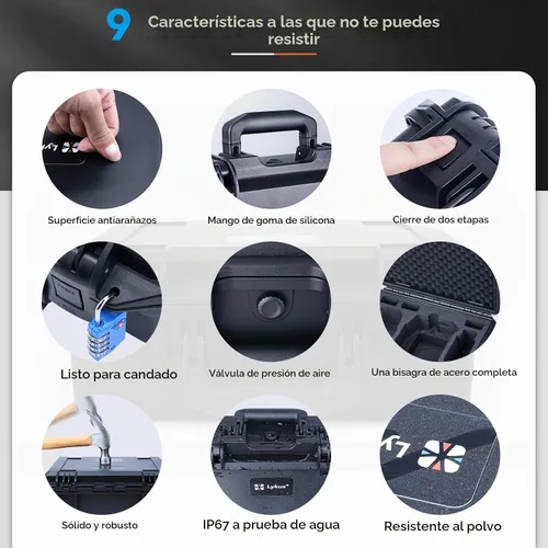 Vista 5 de Lykus Titan MM510 - Carcasa rígida impermeable para DJI Mini 5 Pro y RC2