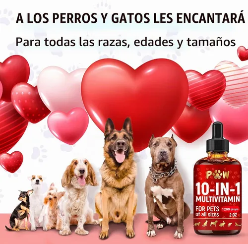 Vista 6 de Multivitamínico para gatos B, C y D3 - Multivitamínico líquido 10 en 1 para perros - Vitaminas y suplementos para perros para ayudar con alergias e