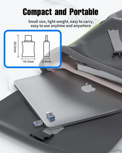 Vista 7 de Paquete de 10 adaptadores USB C a USB, adaptador USB C macho a USB 3.2 hembra OTG, transferencia de datos de 10 Gbps de carga rápida para teléfono
