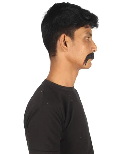 Vista 4 de Cabello humano para hombre, bigote, cosplay, pelo facial.., Negro oscuro