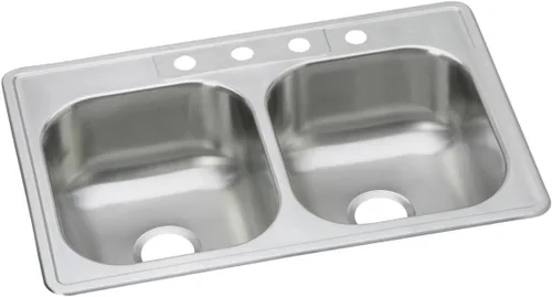 Vista 6 de Dayton DSE233191 Fregadero de Doble Tazón Igual Empotrable de Acero Inoxidable, Elite Satinado