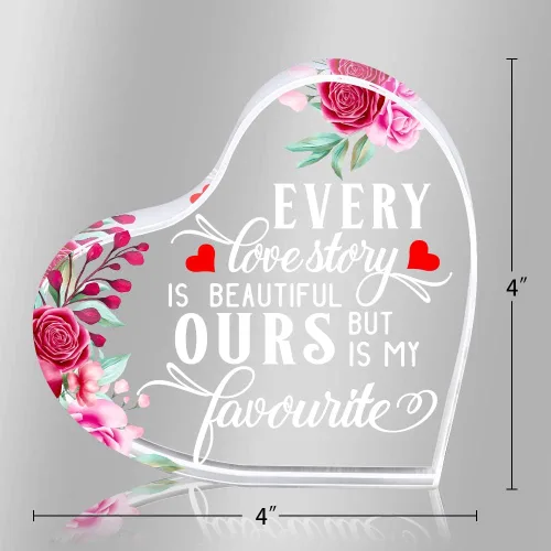 Vista 8 de PETCEE Regalos para el Día de la Madre de parte de hija, hijo, Every Love Story is Beautiful Day Keepsake Gifts for Wife from Husband Anniversary