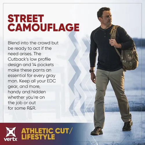 Vista 2 de Vertx Men's Cutback Technical Tactical Gear with Pockets Lightweight Stretch Quick Dry Odor Control Athletic Cut Outdoor Pant