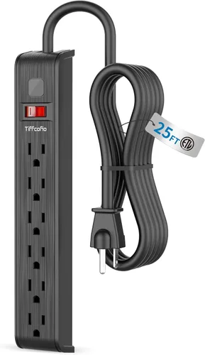 Vista 11 de Protector contra sobretensiones, cable de extensión de 4 pies, protección contra sobretensiones de 600 julios, protección múltiple de 6 tomas
