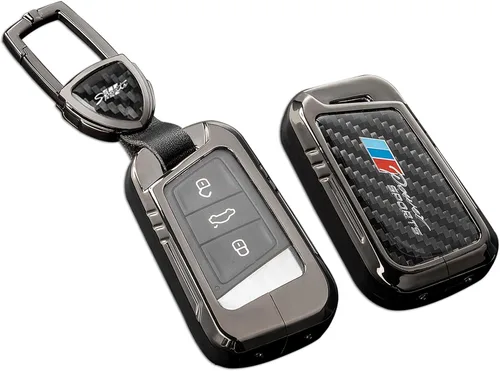 Vista 11 de Funda para llavero BMW con llavero, fibra de carbono real, protección de aleación de zinc, compatible con BMW 1 3 4 5 6 7 Series X1 X3 X4 M5 M6 GT3