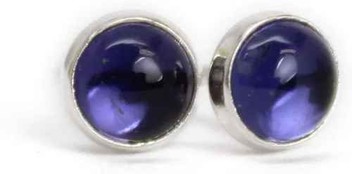 Vista 37 de Aretes de tuerca con piedras preciosas para mujeres y niñas, bisel redondo de 0.157 in de plata esterlina 925