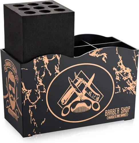 Vista 8 de Noverlife - Caja organizadora profesional para tijeras de barbero, organizador de almacenamiento para tijeras de peluquería de salón, peines, clips