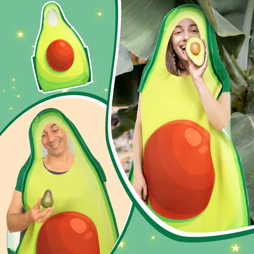 Vista 5 de Xaatren Disfraz de Halloween para mujeres y hombres, divertido disfraz de frutas y verduras para cosplay, accesorios para fiesta de Halloween