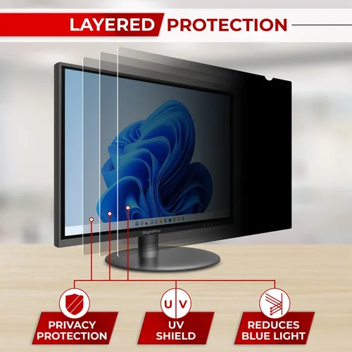 Vista 8 de SightPro Filtro de pantalla de privacidad de computadora de 22 pulgadas 16:10 para monitor, protector de privacidad y protector antirreflejos