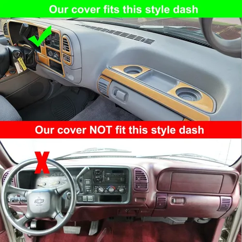 Vista 2 de Funda para Tablero Cubierta de Salpicadero Alfombrilla Ajuste Personalizado para 1995-1996 Chevy Chevrolet Silverado C1500 C2500 C3500 K1500 K2500
