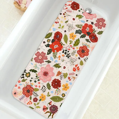 Vista 7 de Alfombra para Bañera Antideslizante, Alfombra Bohemia Cuadrada para Bañera y Piso de Ducha con Ventosas para Adultos, Niños y Ancianos, 21 x 21