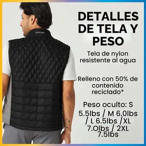 Vista 4 de PYVOT Men's Journey Weighted Vest, Fitness Apparel for Walking & Workouts Negro
